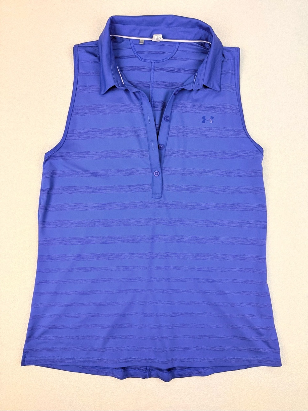 Under Armour Purple Sleeveless Golf Polo HeatGear Performance Athletic Top XL